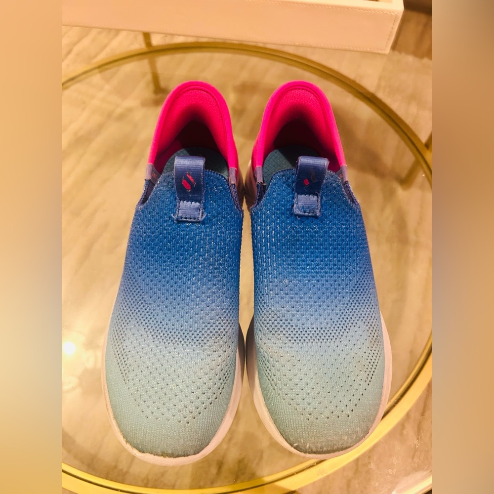 Kids Blue and Pink ombré Skechers Slip-ins: Ultra Flex 3.0 - Color Boost